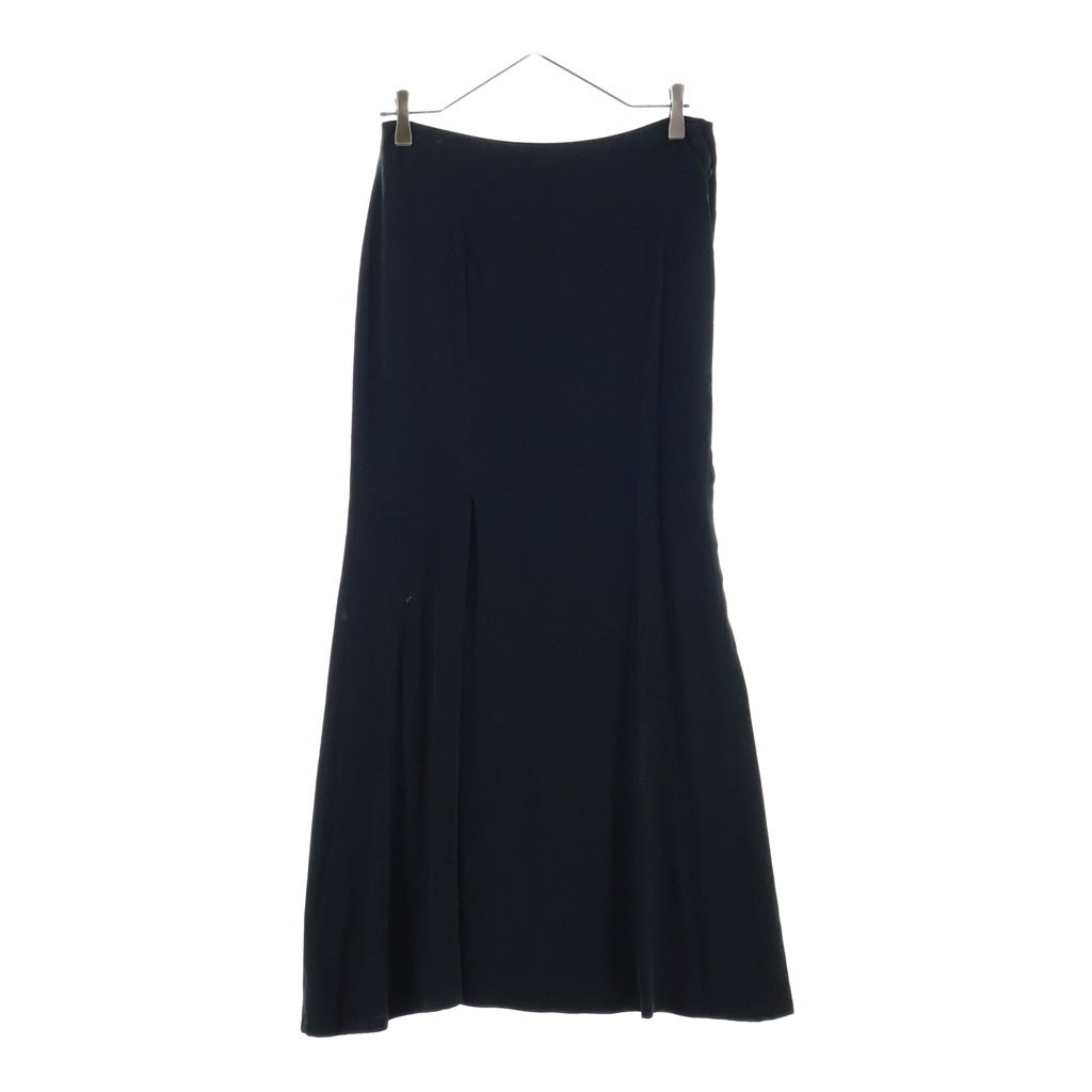 Yohji Yamamoto(ヨウジヤマモト) 10SS くるみ釦 シルク セミフレア ロングスカート ブラック FJ-S15-401 レディース