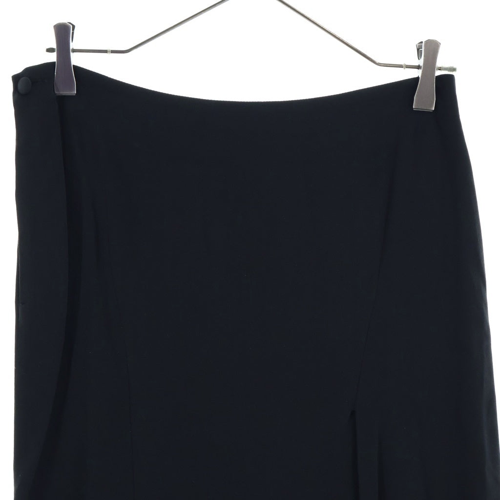 Yohji Yamamoto(ヨウジヤマモト) 10SS くるみ釦 シルク セミフレア ロングスカート ブラック FJ-S15-401 レディース