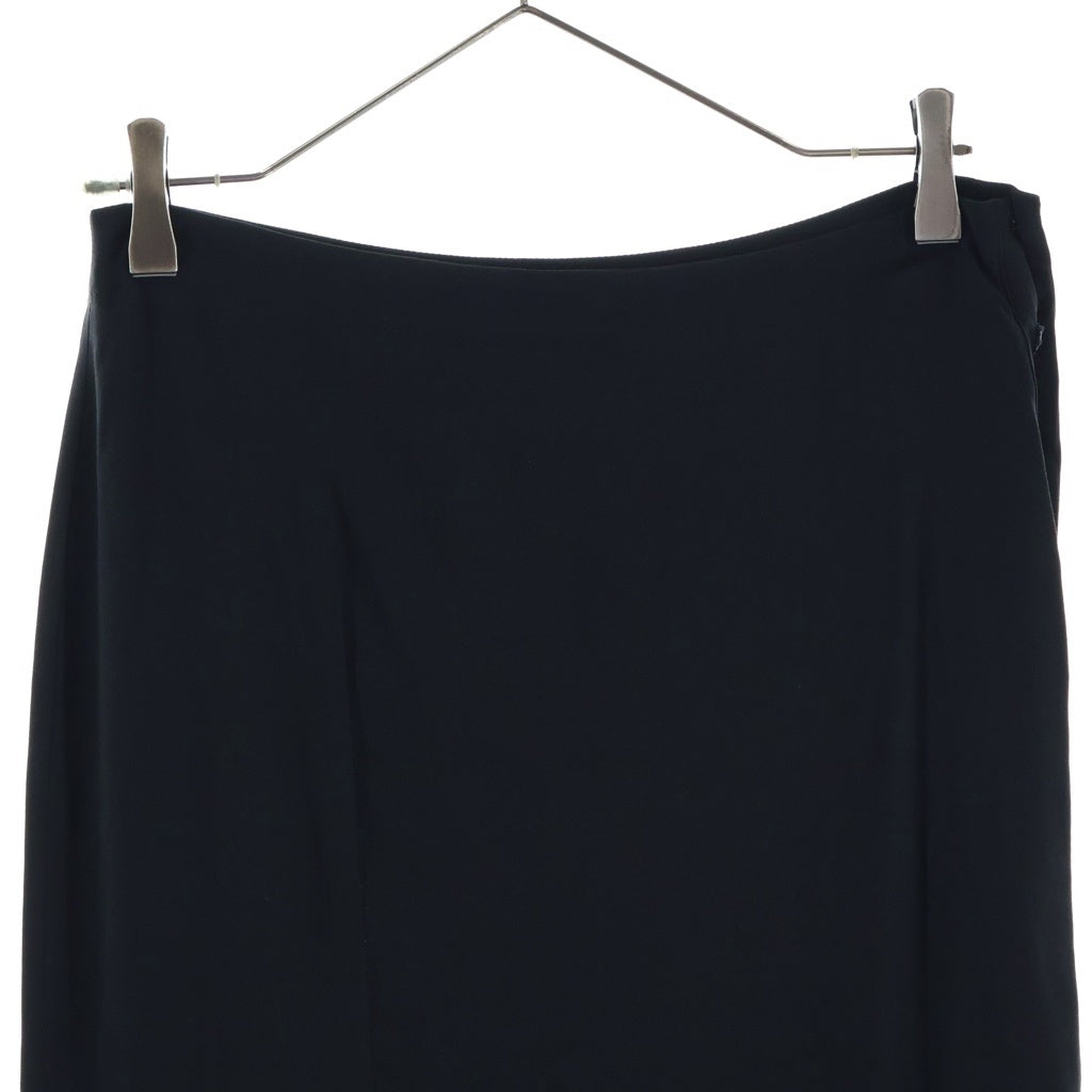 Yohji Yamamoto(ヨウジヤマモト) 10SS くるみ釦 シルク セミフレア ロングスカート ブラック FJ-S15-401 レディース