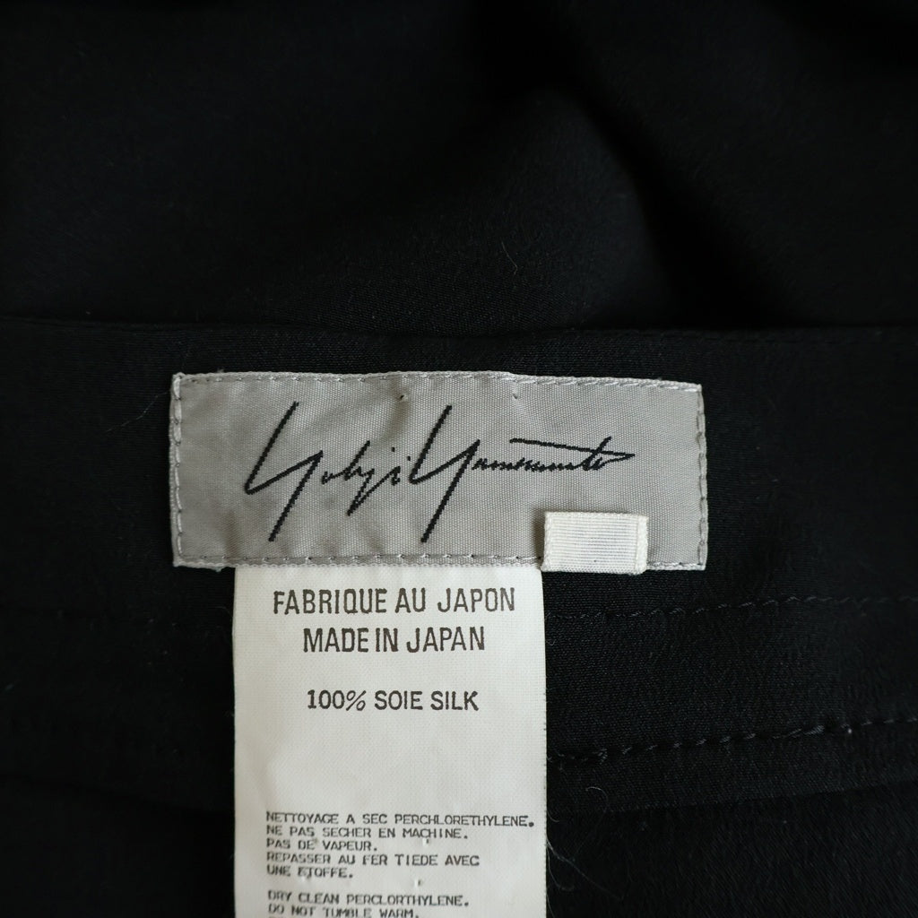 Yohji Yamamoto(ヨウジヤマモト) 10SS くるみ釦 シルク セミフレア ロングスカート ブラック FJ-S15-401 レディース