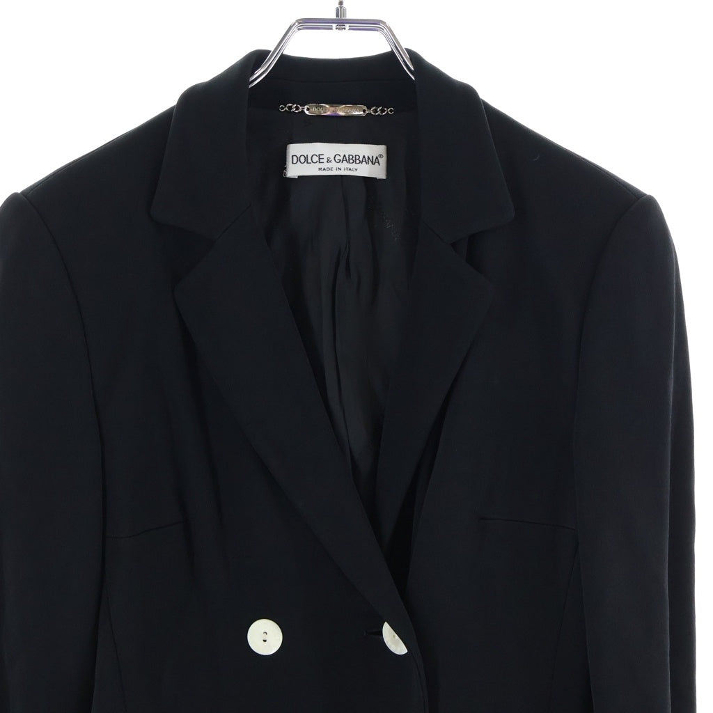 DOLCE & GABBANA(ドルチェアンドガッバーナ) セットアップスーツ ビスコース ダブルブレスト ジャケット ノータック パンツ ブラック レディース B845/6711