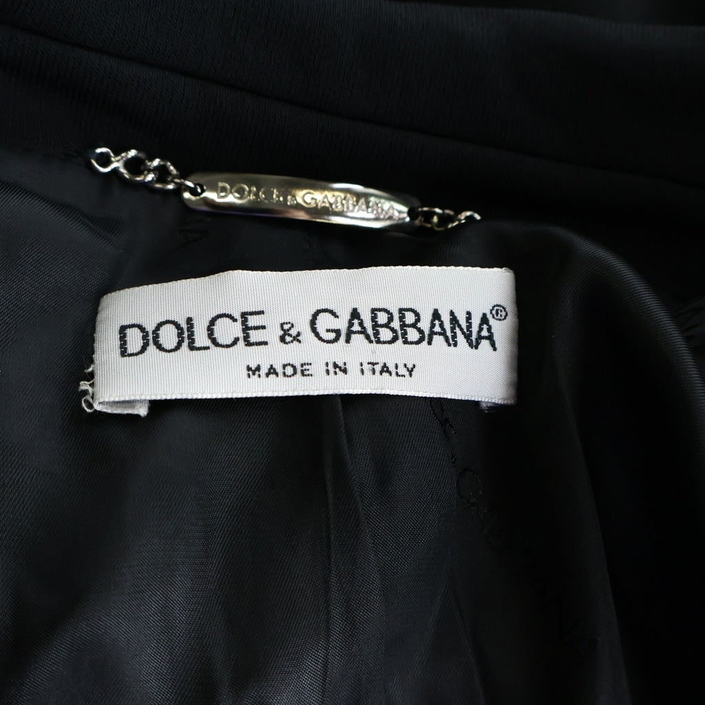 DOLCE & GABBANA(ドルチェアンドガッバーナ) セットアップスーツ ビスコース ダブルブレスト ジャケット ノータック パンツ ブラック レディース B845/6711