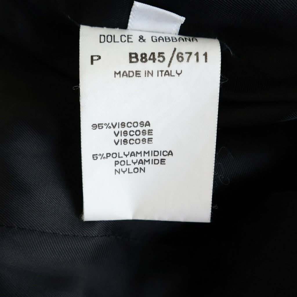 DOLCE & GABBANA(ドルチェアンドガッバーナ) セットアップスーツ ビスコース ダブルブレスト ジャケット ノータック パンツ ブラック レディース B845/6711