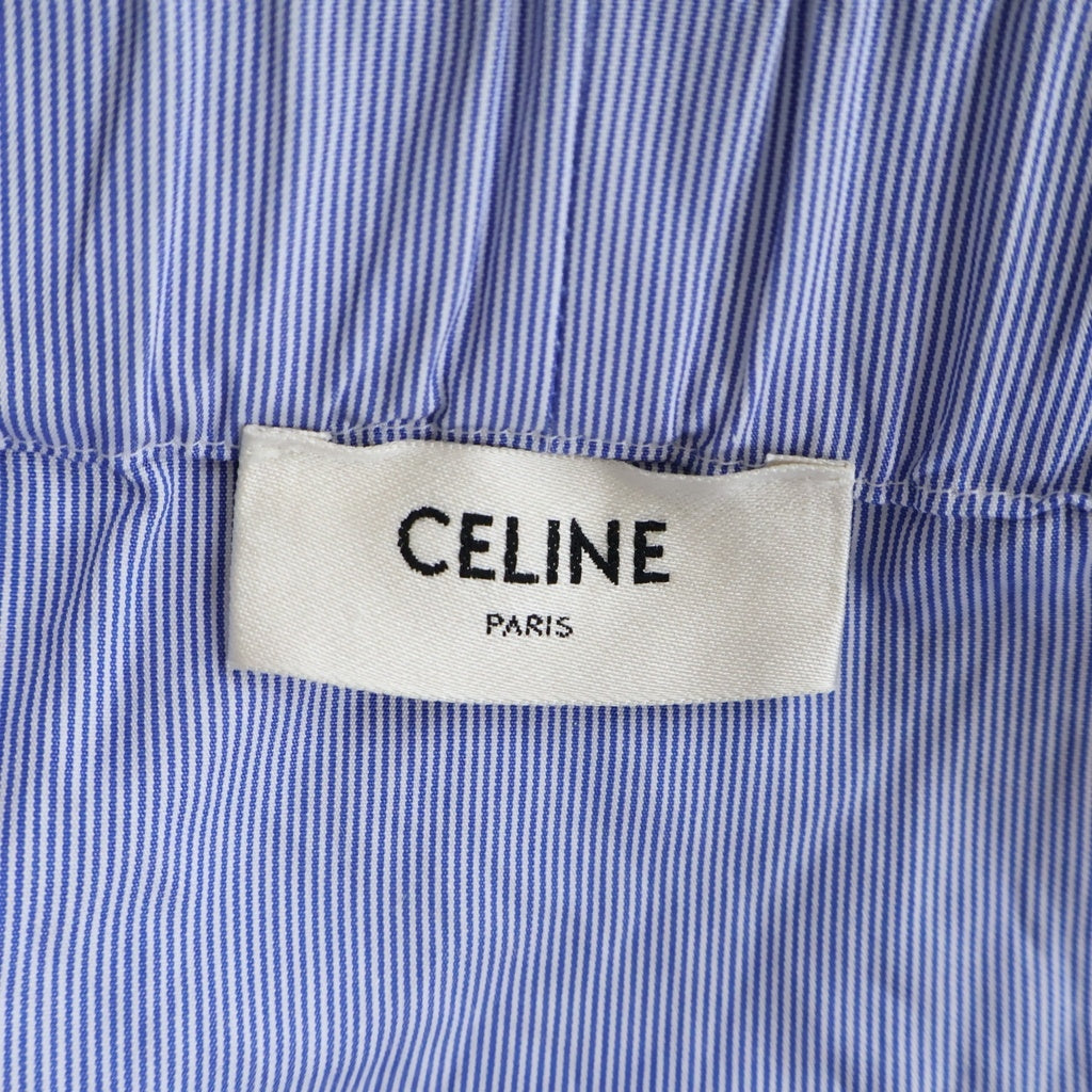 CELINE(セリーヌ) オフショルダー シャツ ブラウス ブルー コットン 2C953716T.01XY レディース