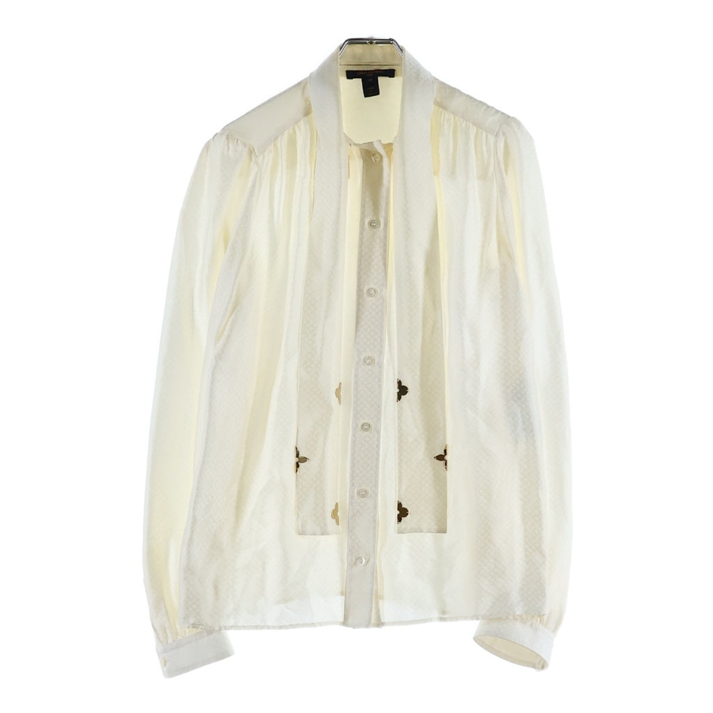 LOUIS VUITTON(ルイヴィトン) モノグラム ナイト ラバリエール ブラウス リボン シルク ベージュ RW202W VUS FJBL23 レディース