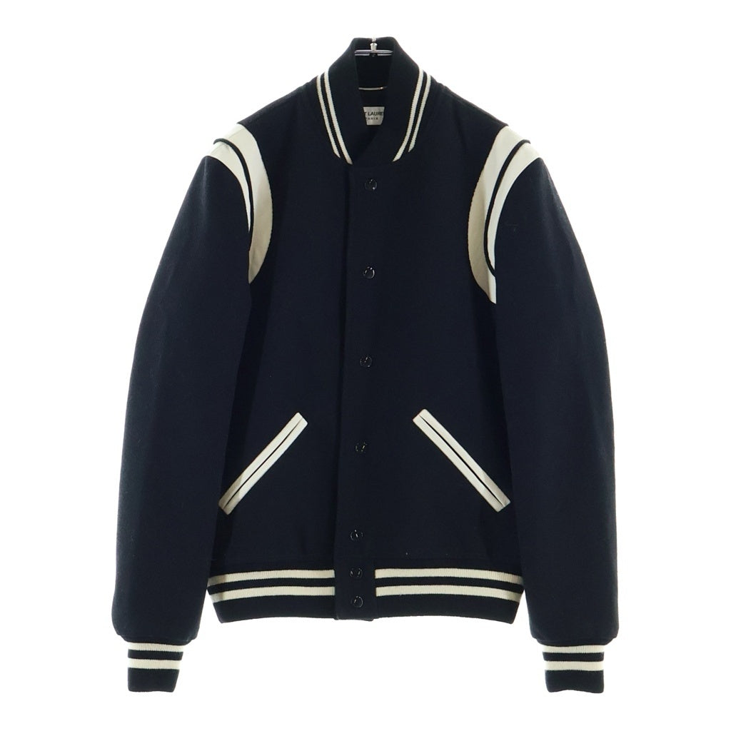 SAINT LAURENT PARIS(サンローランパリ) テディ ジャケット コート ブラック×ホワイト ウール 354718 Y180W 1070 レディース