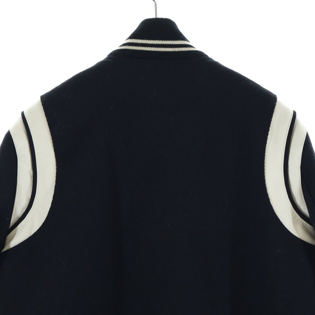 SAINT LAURENT PARIS(サンローランパリ) テディ ジャケット コート ブラック×ホワイト ウール 354718 Y180W 1070 レディース