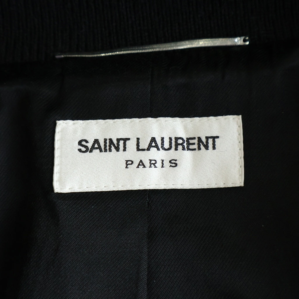 SAINT LAURENT PARIS(サンローランパリ) テディ ジャケット コート ブラック×ホワイト ウール 354718 Y180W 1070 レディース