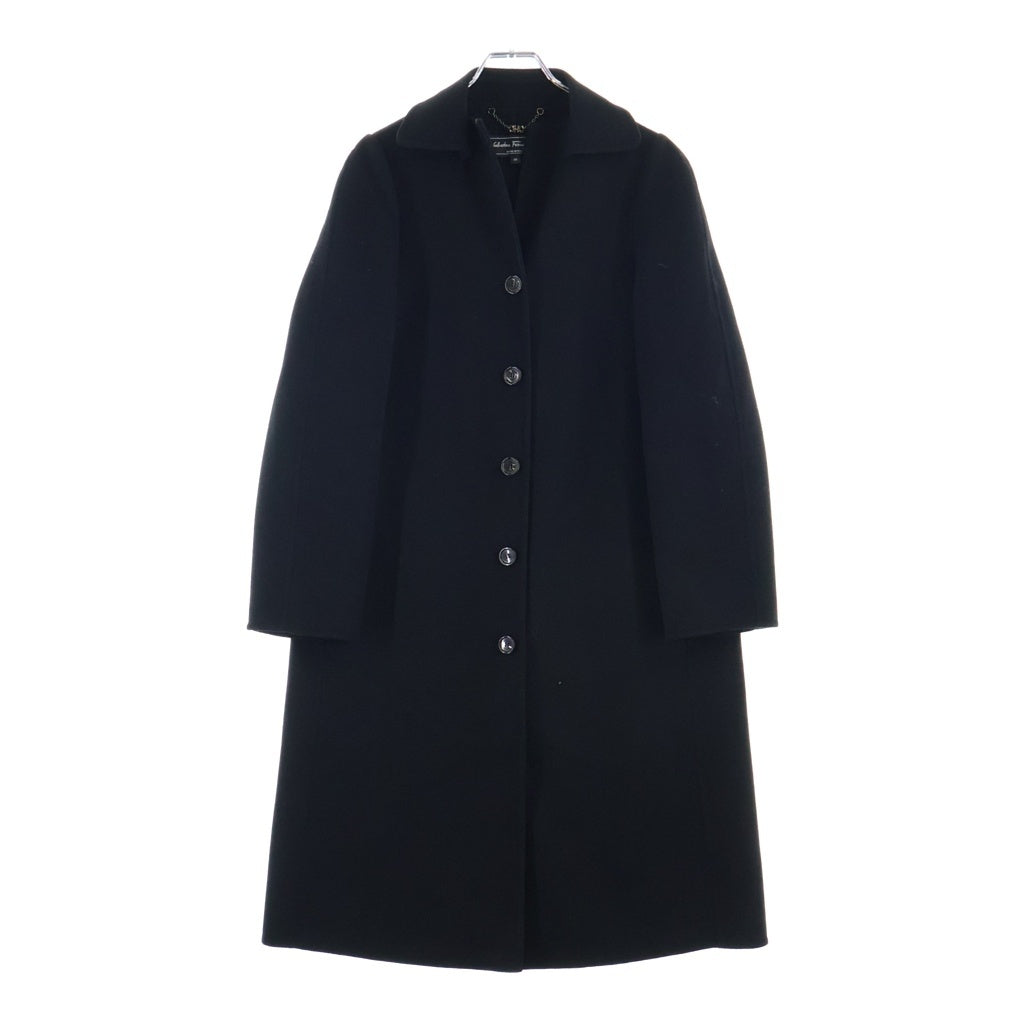 Salvatore Ferragamo(サルヴァトーレ フェラガモ) ステンカラーコート ロングコート ブラック ウール×カシミヤ レディース
