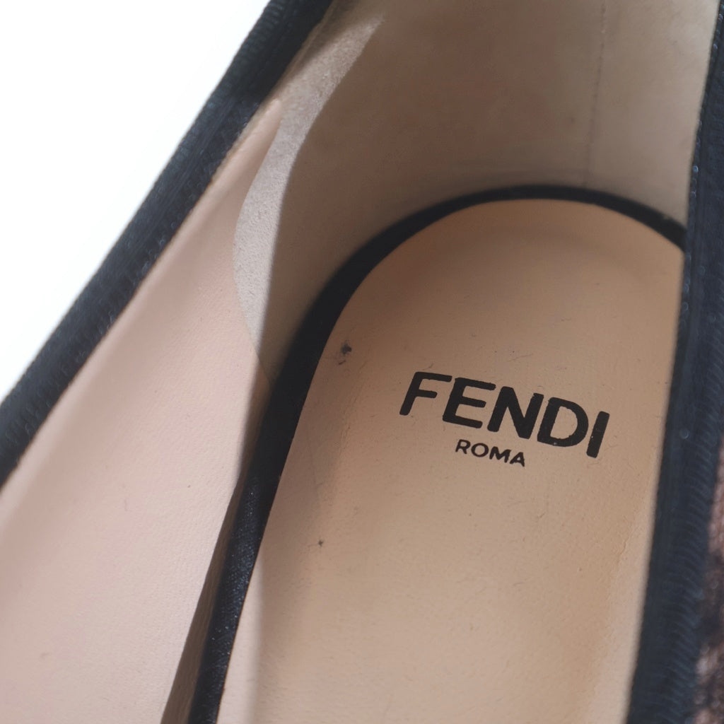 FENDI(フェンディ) レース パンプス ヒール ブラック レディース