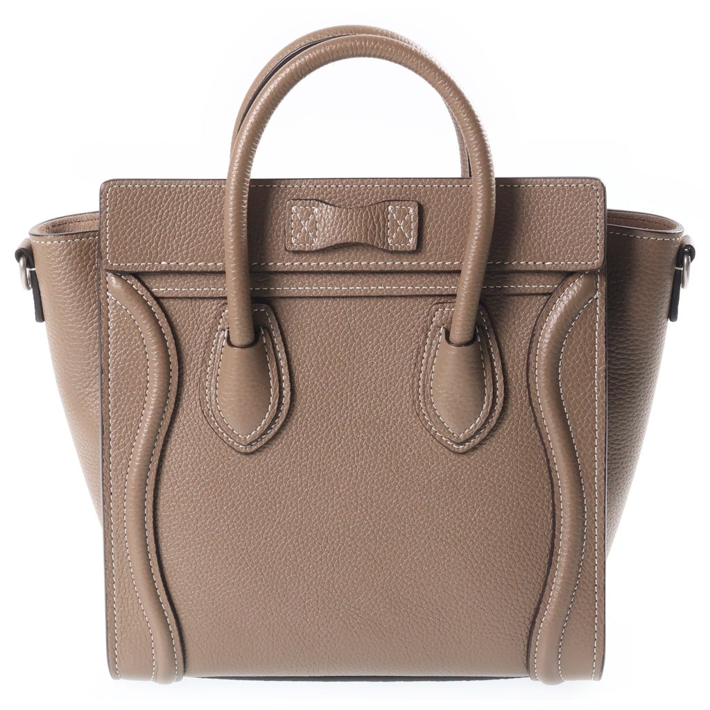 CELINE(セリーヌ) ラゲージ ナノショッパー ハンドバッグ ショルダーバッグ ブラウン レザー レディース