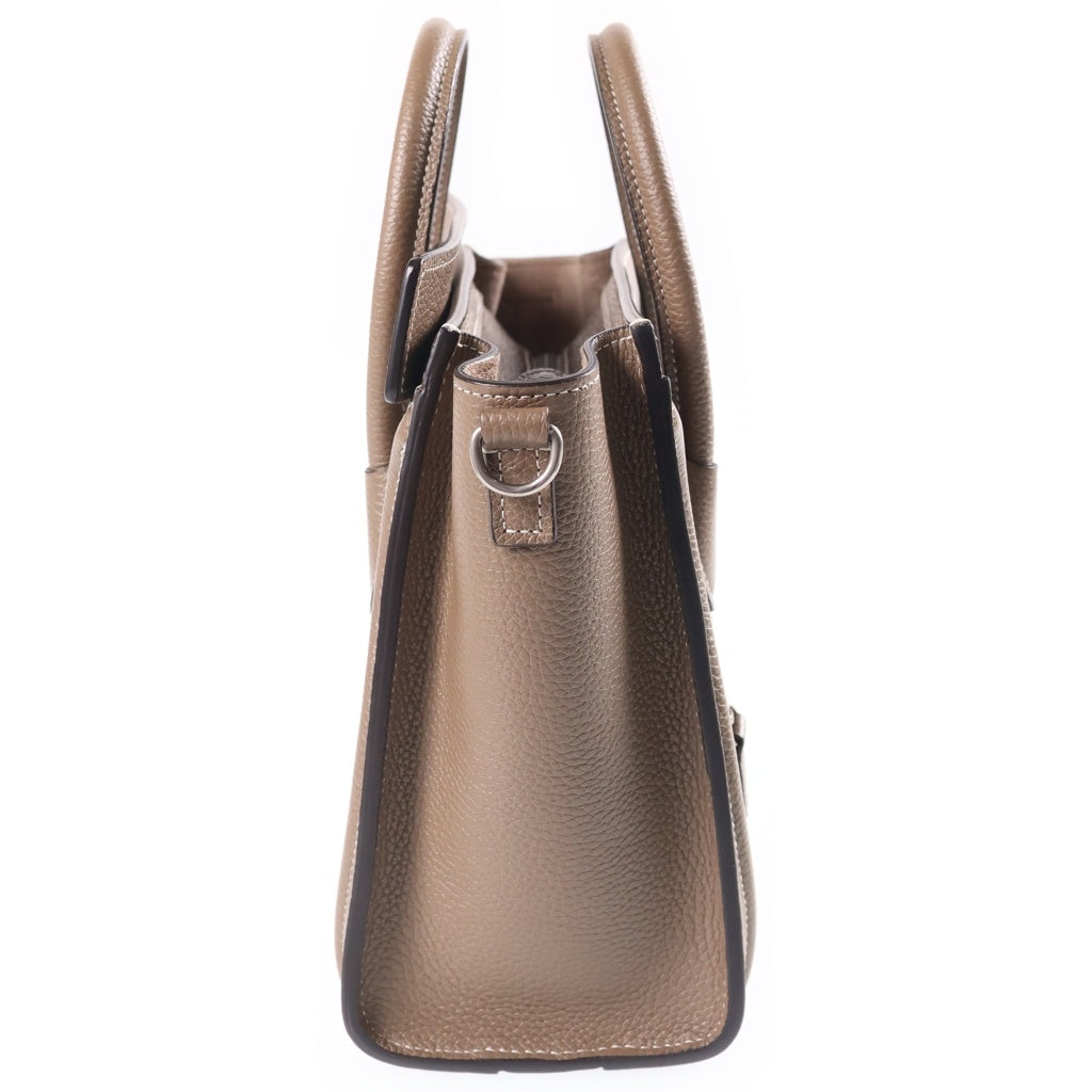 CELINE(セリーヌ) ラゲージ ナノショッパー ハンドバッグ ショルダーバッグ ブラウン レザー レディース