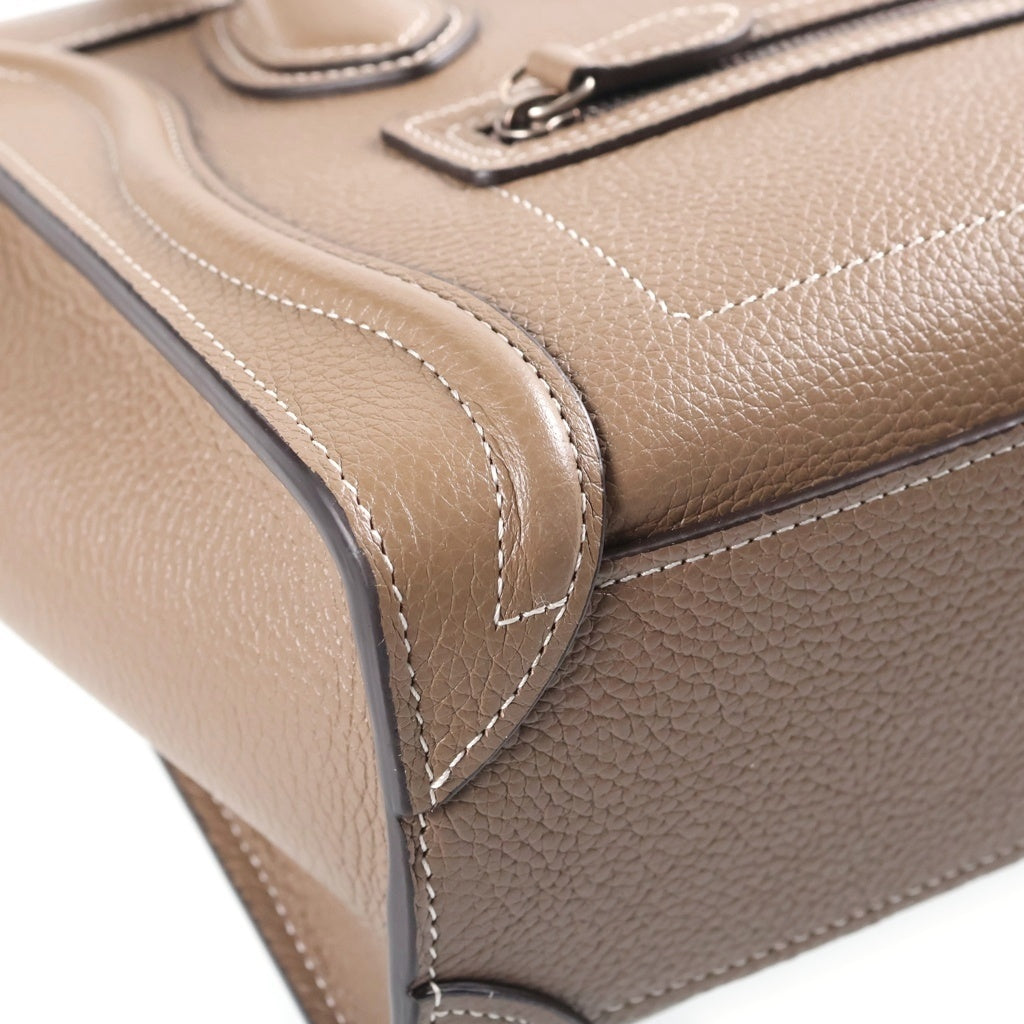 CELINE(セリーヌ) ラゲージ ナノショッパー ハンドバッグ ショルダーバッグ ブラウン レザー レディース