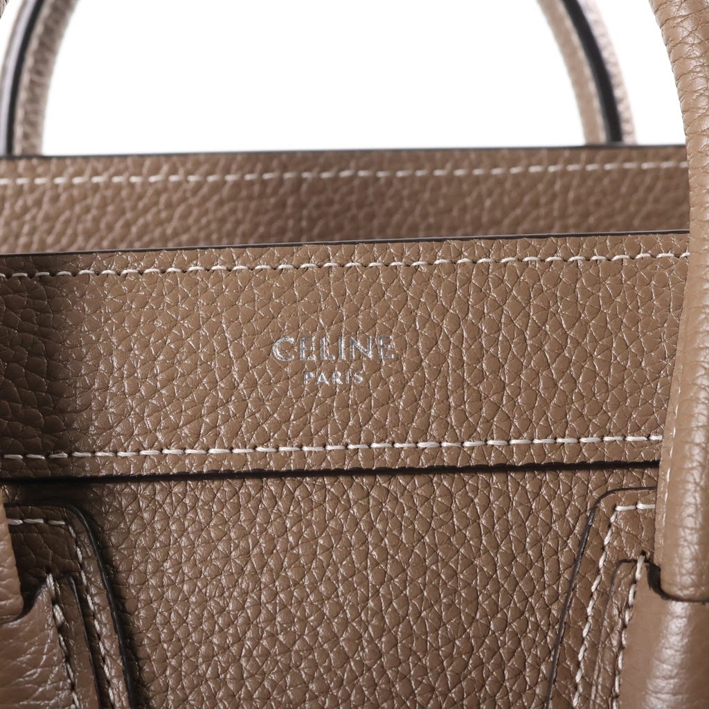 CELINE(セリーヌ) ラゲージ ナノショッパー ハンドバッグ ショルダーバッグ ブラウン レザー レディース