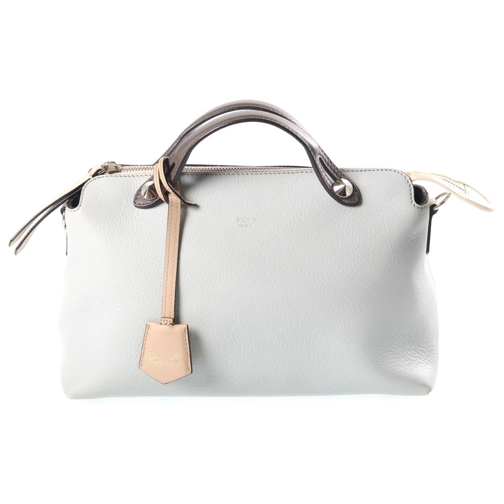 FENDI(フェンディ) バイザウェイ ミディアム バイカラー 2WAYハンドバッグ ショルダーバッグ ライトブルー×ブラウン レザー 8BL124-5QJ シルバー金具 レディース