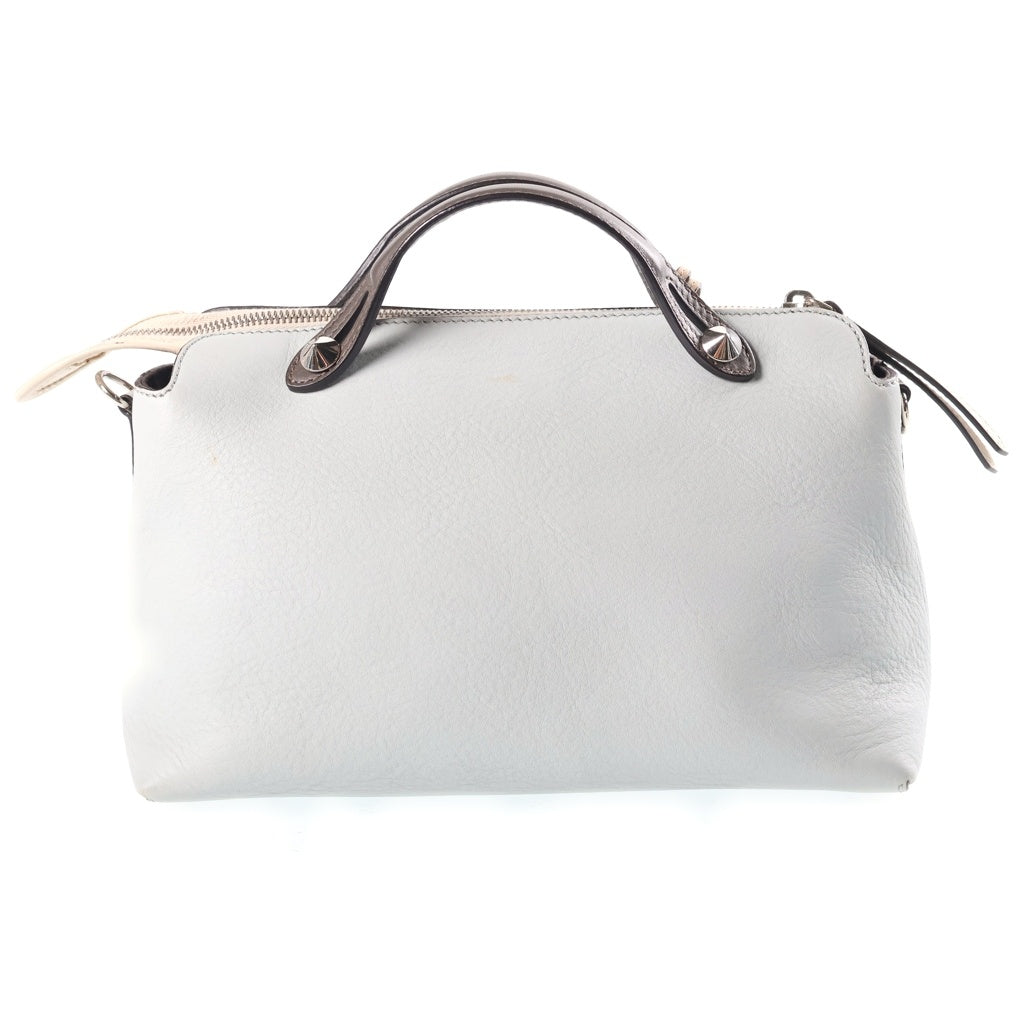 FENDI(フェンディ) バイザウェイ ミディアム バイカラー 2WAYハンドバッグ ショルダーバッグ ライトブルー×ブラウン レザー 8BL124-5QJ シルバー金具 レディース