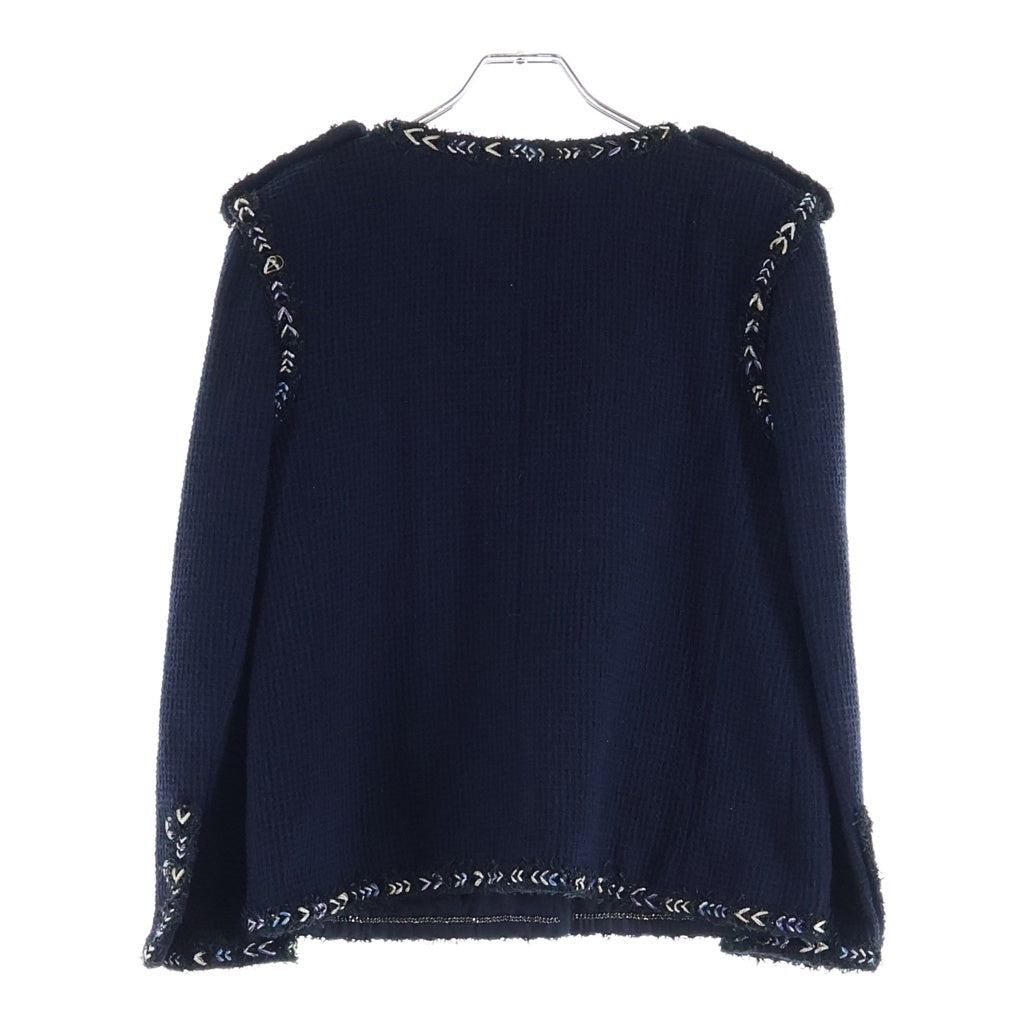 CHANEL(シャネル) ツイードノーカラージャケット ネイビー P53402V36894 レディース