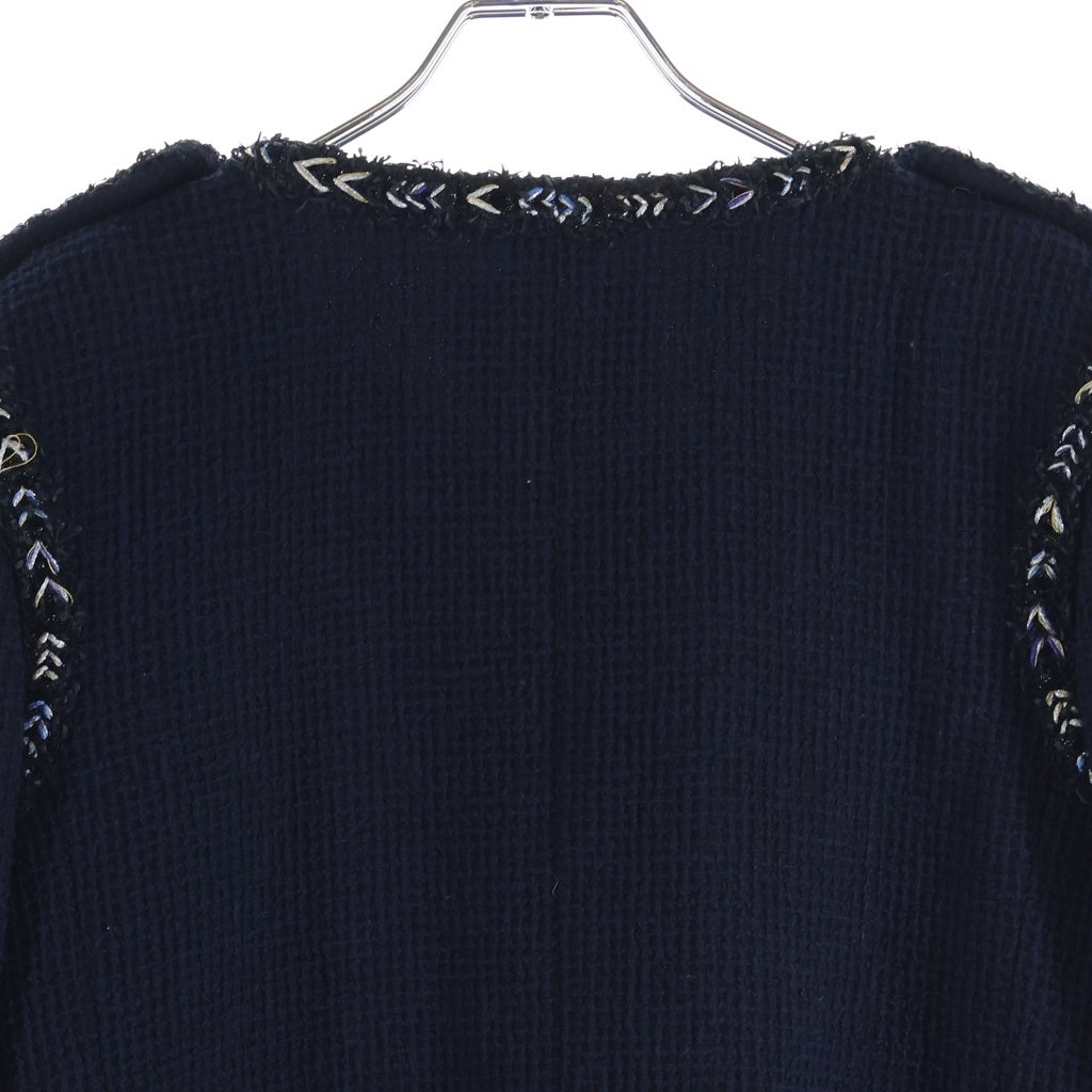 CHANEL(シャネル) ツイードノーカラージャケット ネイビー P53402V36894 レディース