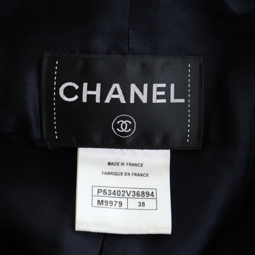 CHANEL(シャネル) ツイードノーカラージャケット ネイビー P53402V36894 レディース