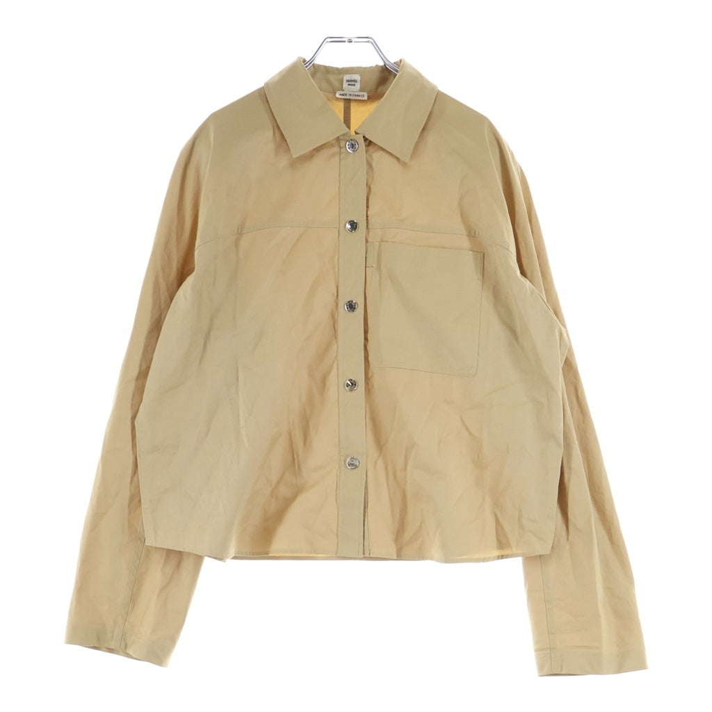 HERMES(エルメス) 25SS クルードセル セリエボタン スナップボタン 長袖シャツ ベージュ レディース 5E0635DV