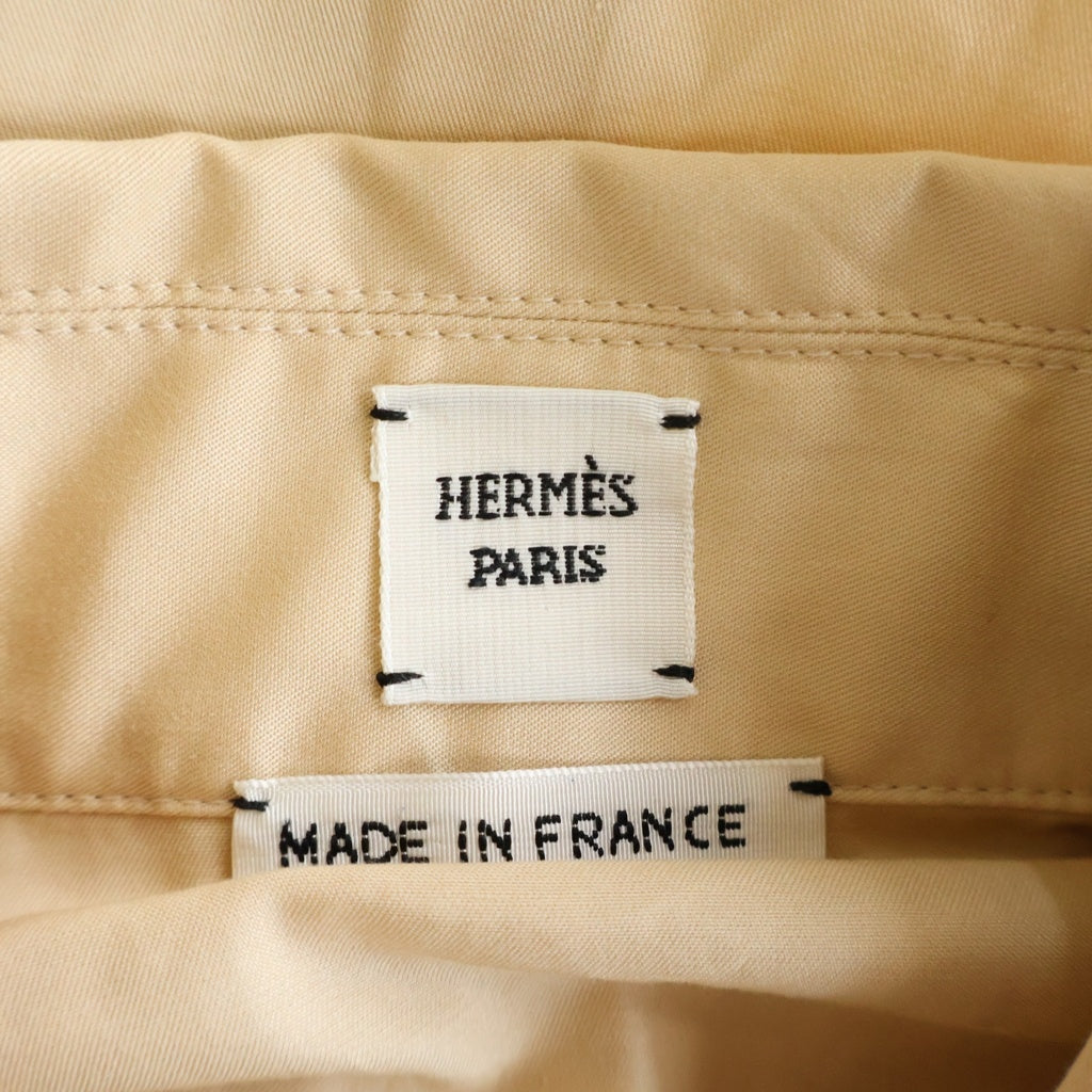 HERMES(エルメス) 23SS セリエボタン カルトゥッシュ スライダー ジップアップ 長袖シャツ ベージュ 3E0616DX レディース