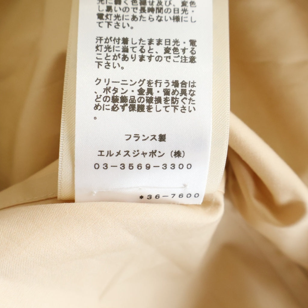 HERMES(エルメス) 23SS セリエボタン カルトゥッシュ スライダー ジップアップ 長袖シャツ ベージュ 3E0616DX レディース