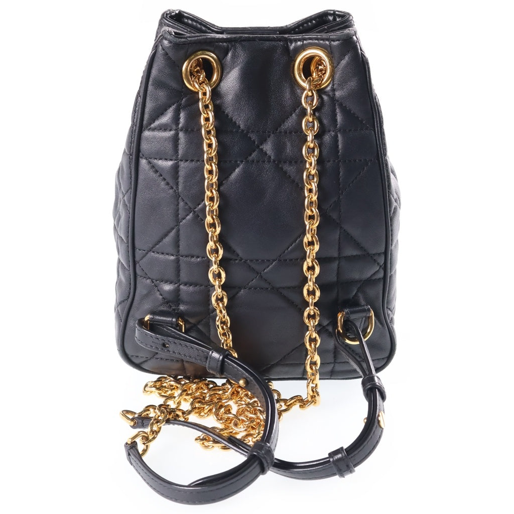 Christian Dior(クリスチャンディオール) カロ バックパック リュック ミディアム ブラック ラムスキン レディース