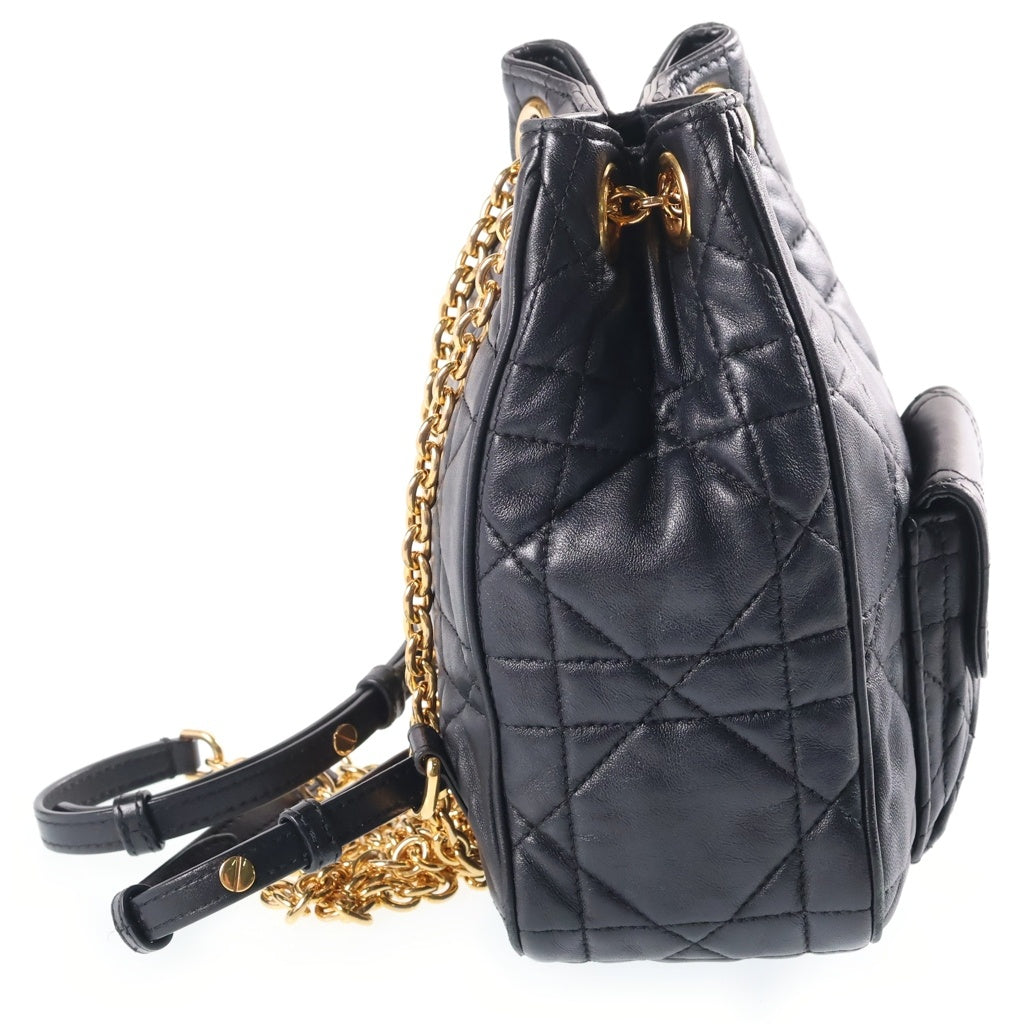 Christian Dior(クリスチャンディオール) カロ バックパック リュック ミディアム ブラック ラムスキン レディース