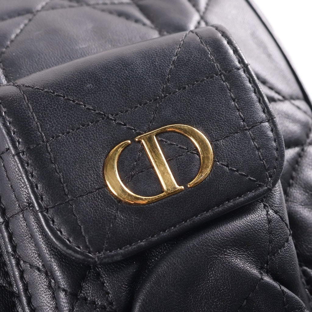Christian Dior(クリスチャンディオール) カロ バックパック リュック ミディアム ブラック ラムスキン レディース