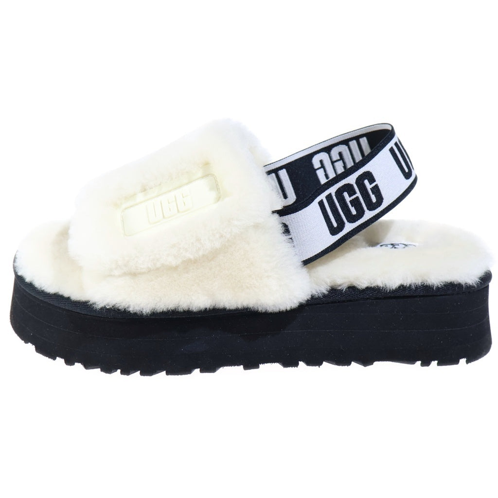 UGG(アグ) DISCO SLIDE ディスコスライド サンダル シープスキン ホワイト×ブラック 1112258 レディース