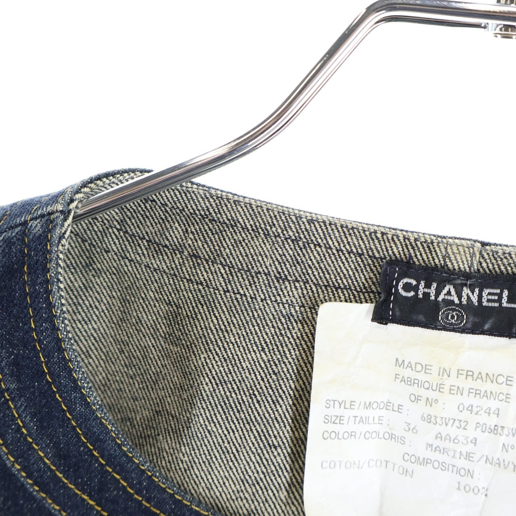 CHANEL(シャネル) ココボタンベスト デニム ネイビー シルバー金具 6833V732 レディース