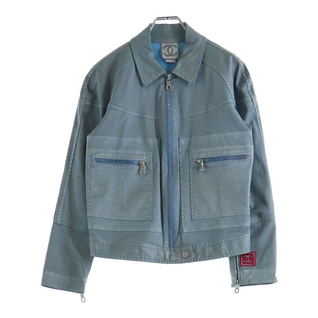 CHANEL(シャネル) スポーツライン ココマークデニムジャケット ライトブルー シルバー金具 P19641V11332 レディース