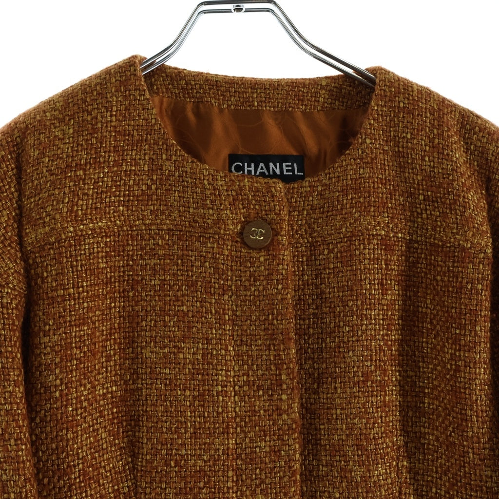 CHANEL(シャネル) ツイードジャケット マフラーセットアップ オレンジ P18005V10260