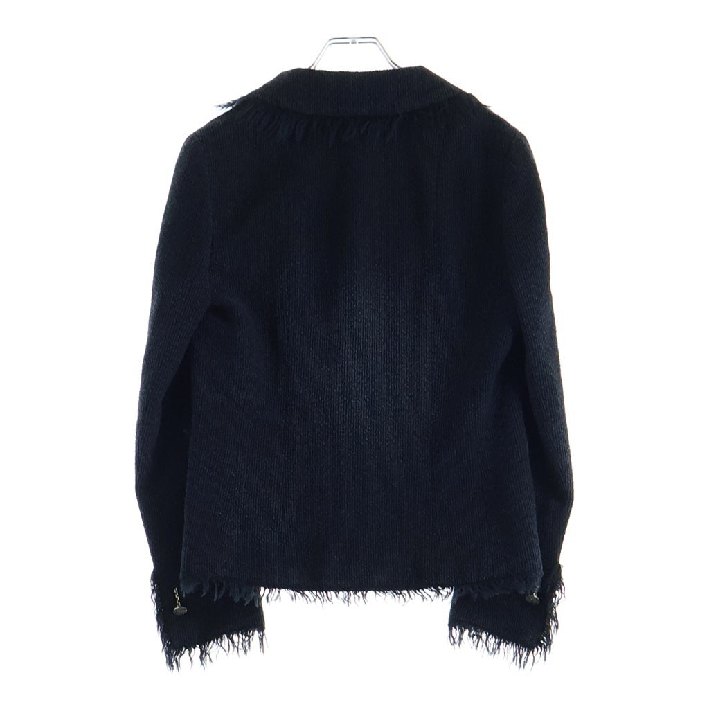 CHANEL(シャネル) ココマーク フリンジツイードジャケット ネイビー シルバー金具 P23500V13766 レディース
