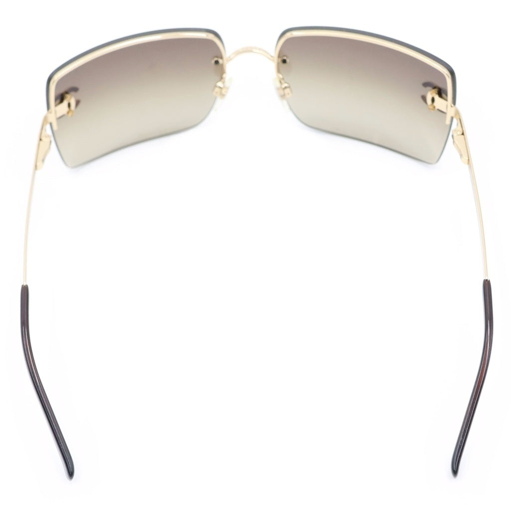CHANEL(シャネル) ココマーク サングラス リムレス ブラウン ゴールド金具 4092-B c.125/13 62□15 120 レディース