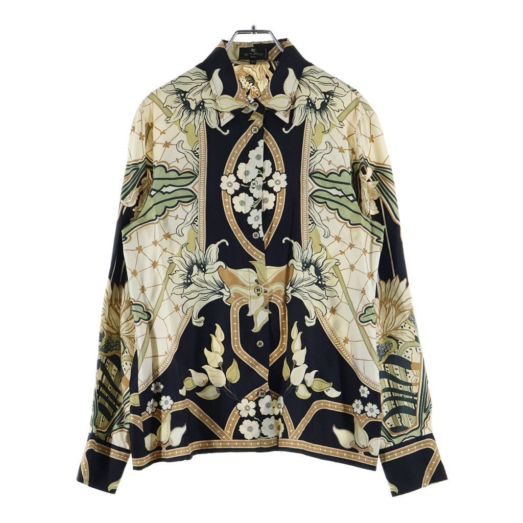 ETRO(エトロ) リーフ総柄長袖シルクシャツ ロングスリーブ マルチカラー レディース