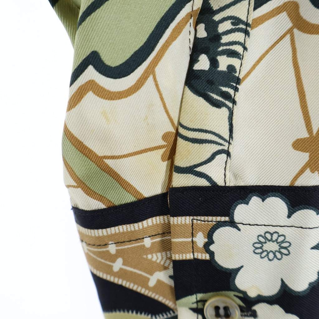 ETRO(エトロ) リーフ総柄長袖シルクシャツ ロングスリーブ マルチカラー レディース