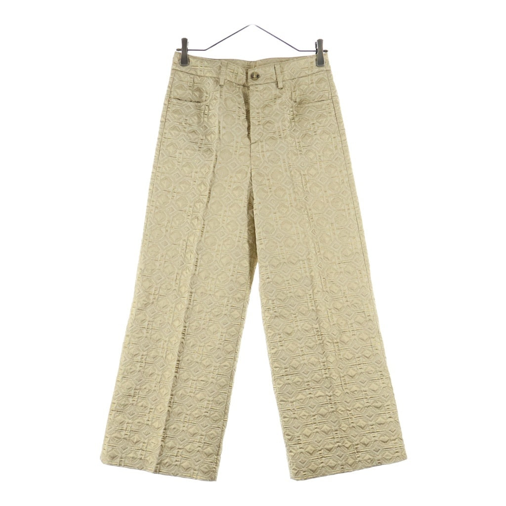 RED VALENTINO(レッド ヴァレンティノ) 幾何学模様 ジャガードストレートパンツ ゴールド レディース