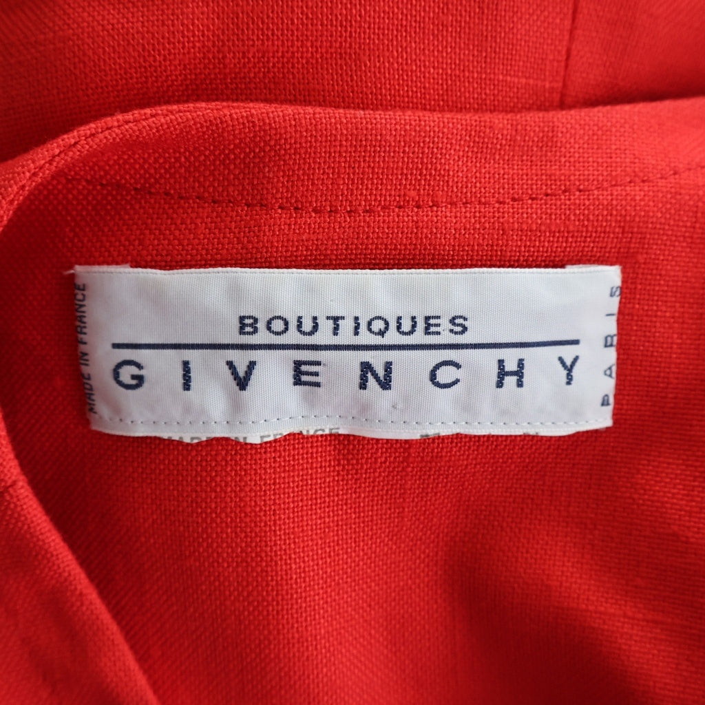 GIVENCHY(ジバンシィ) セットアップ レーヨン ノーカラージャケット ミディアムスカート レッド レディース