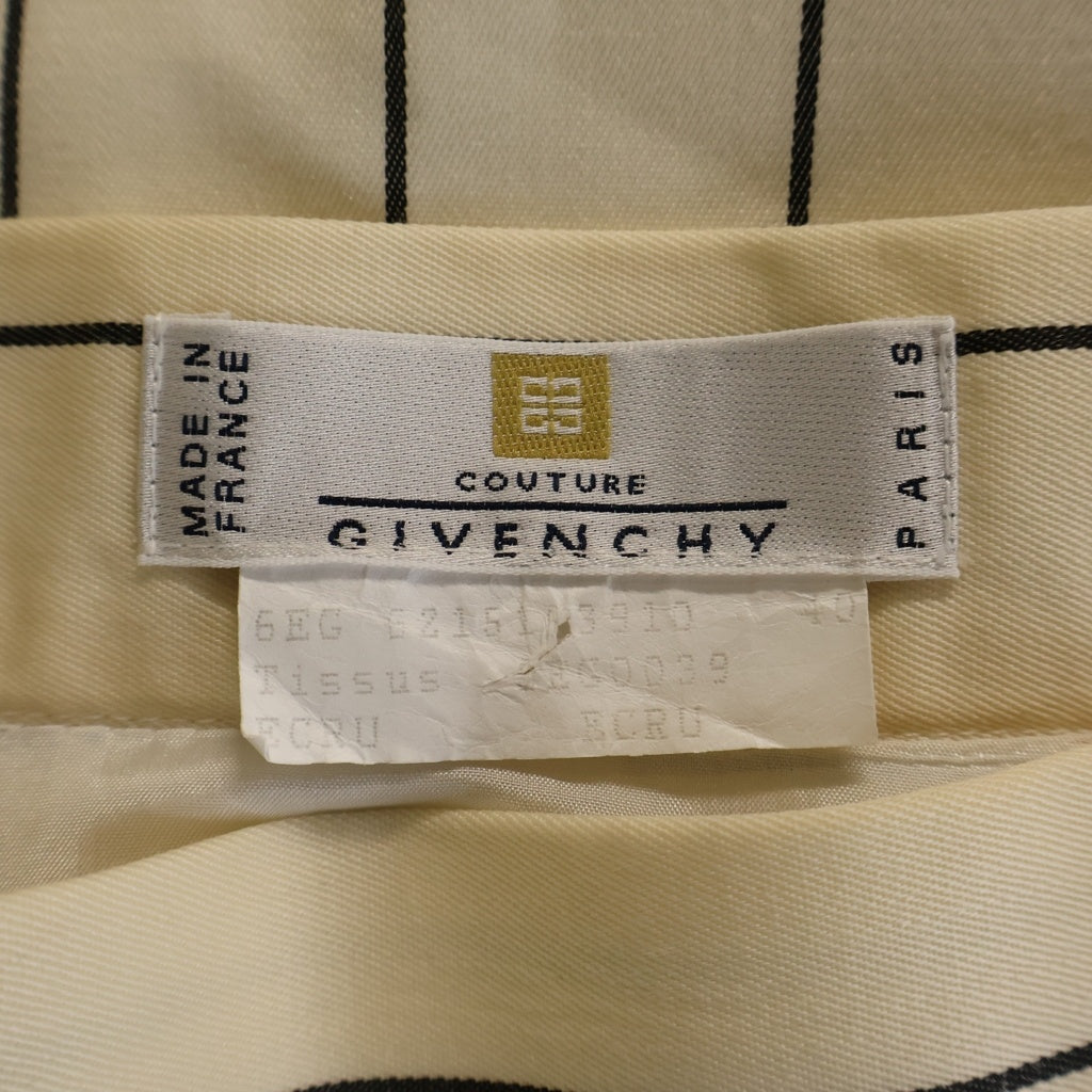 GIVENCHY(ジバンシィ) ストライプ ミディアム タイト スカート #40 アイボリー レディース