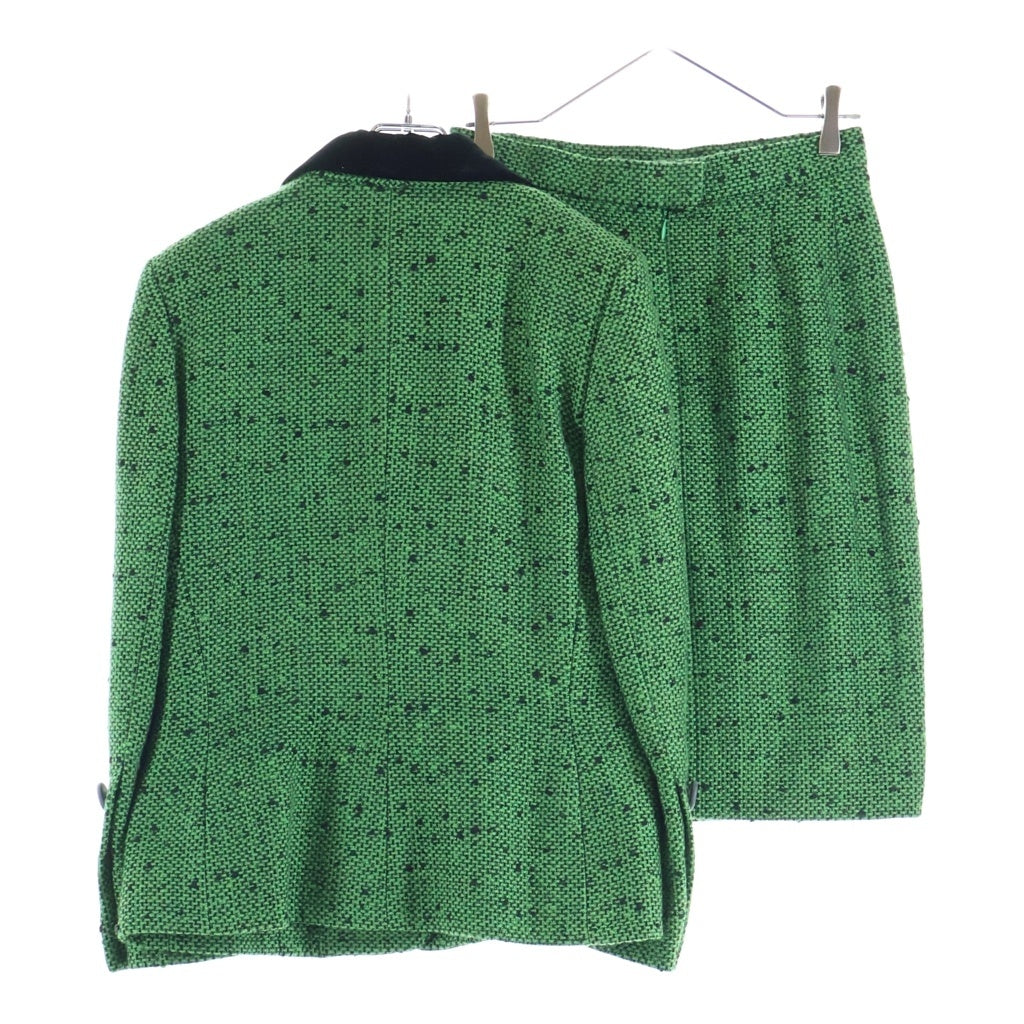 GIVENCHY(ジバンシィ) セットアップ ドット ツイード ウール テーラードジャケット ミディアムスカート アウター #42 グリーン レディース