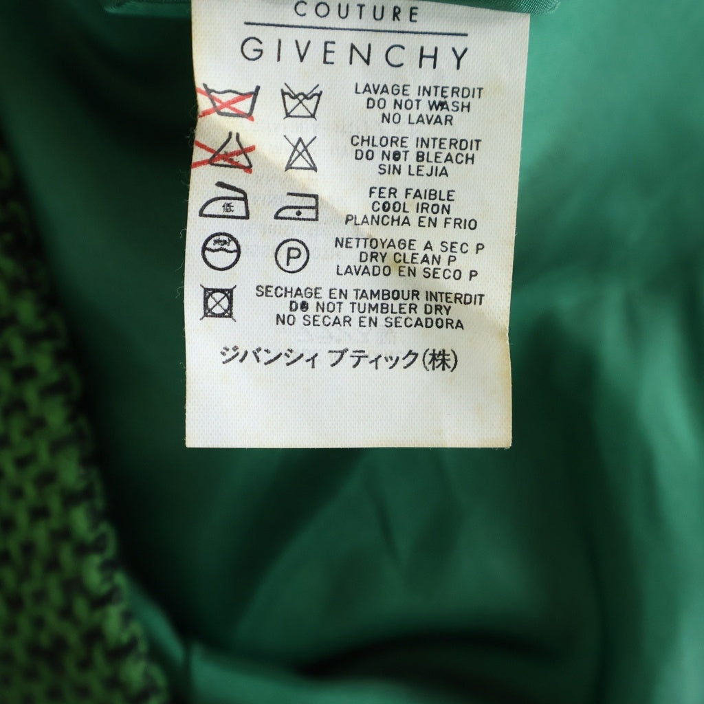 GIVENCHY(ジバンシィ) セットアップ ドット ツイード ウール テーラードジャケット ミディアムスカート アウター #42 グリーン レディース