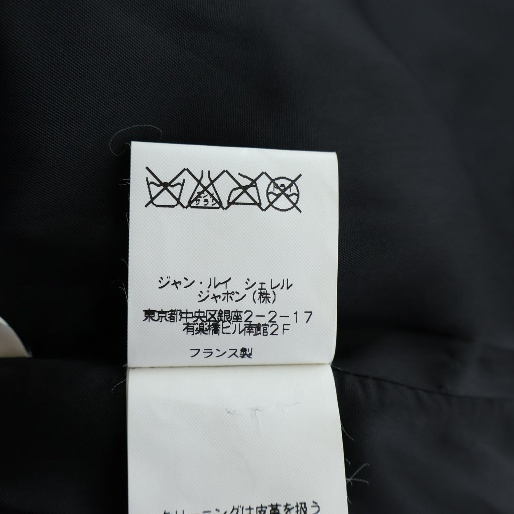 JEAN-LOUIS SCHERRER(ジャンルイシェレル) レザー×ウール ドッキング ブルゾン 切替 ジャケット アウター #42 ブラック レディース