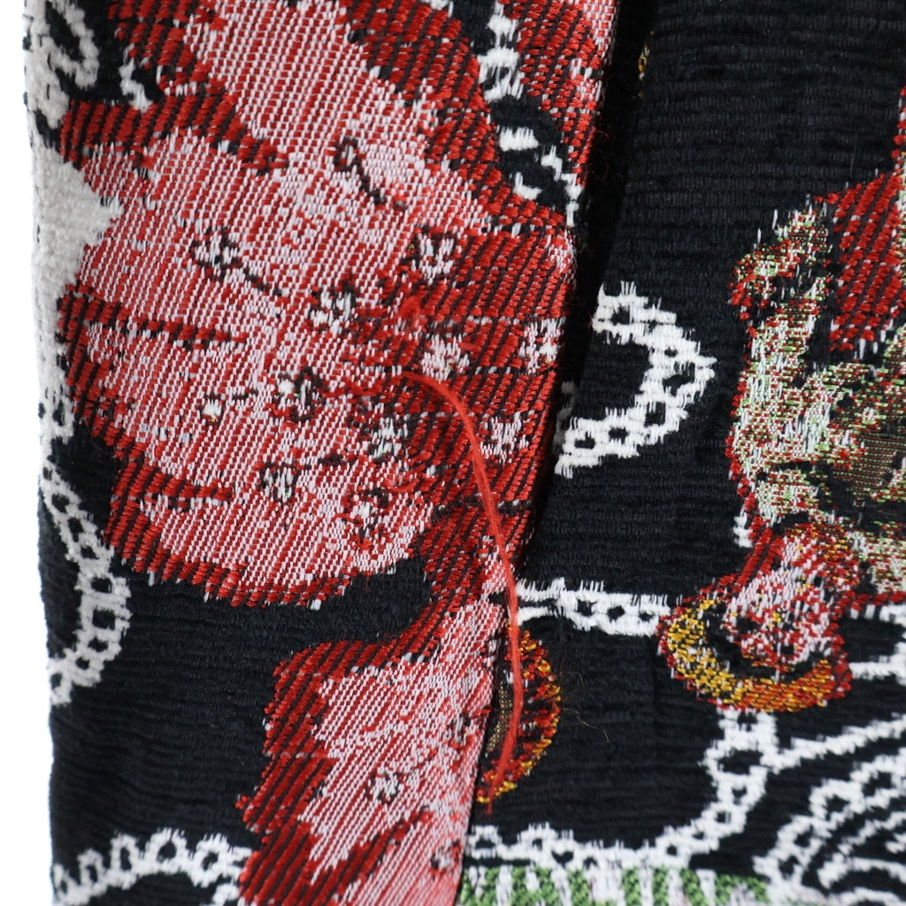 Desigual(デシグアル) 小ブラン織 フラワー デザインロングコート ブラック×マルチカラー レディース