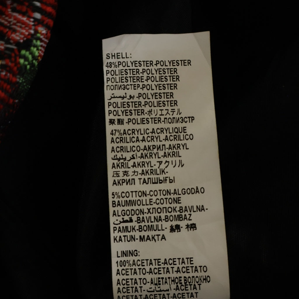 Desigual(デシグアル) 小ブラン織 フラワー デザインロングコート ブラック×マルチカラー レディース