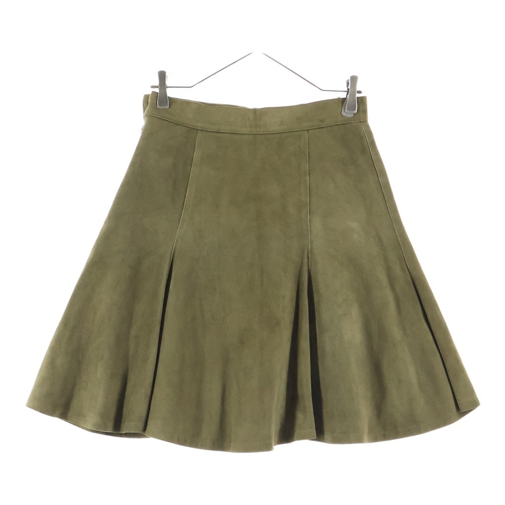 LOEWE(ロエベ) スエードフレア ひざ丈スカート カーキ #42 レディース