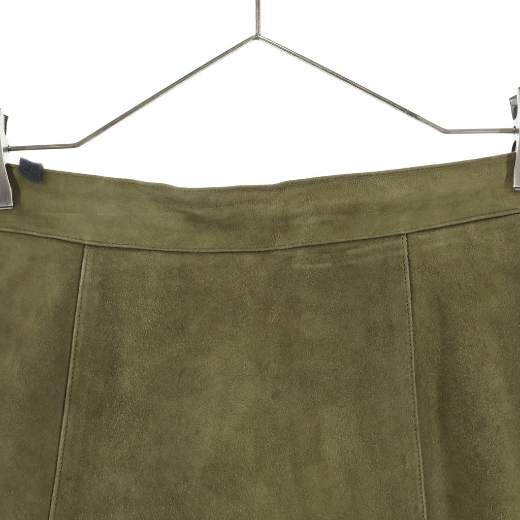 LOEWE(ロエベ) スエードフレア ひざ丈スカート カーキ #42 レディース
