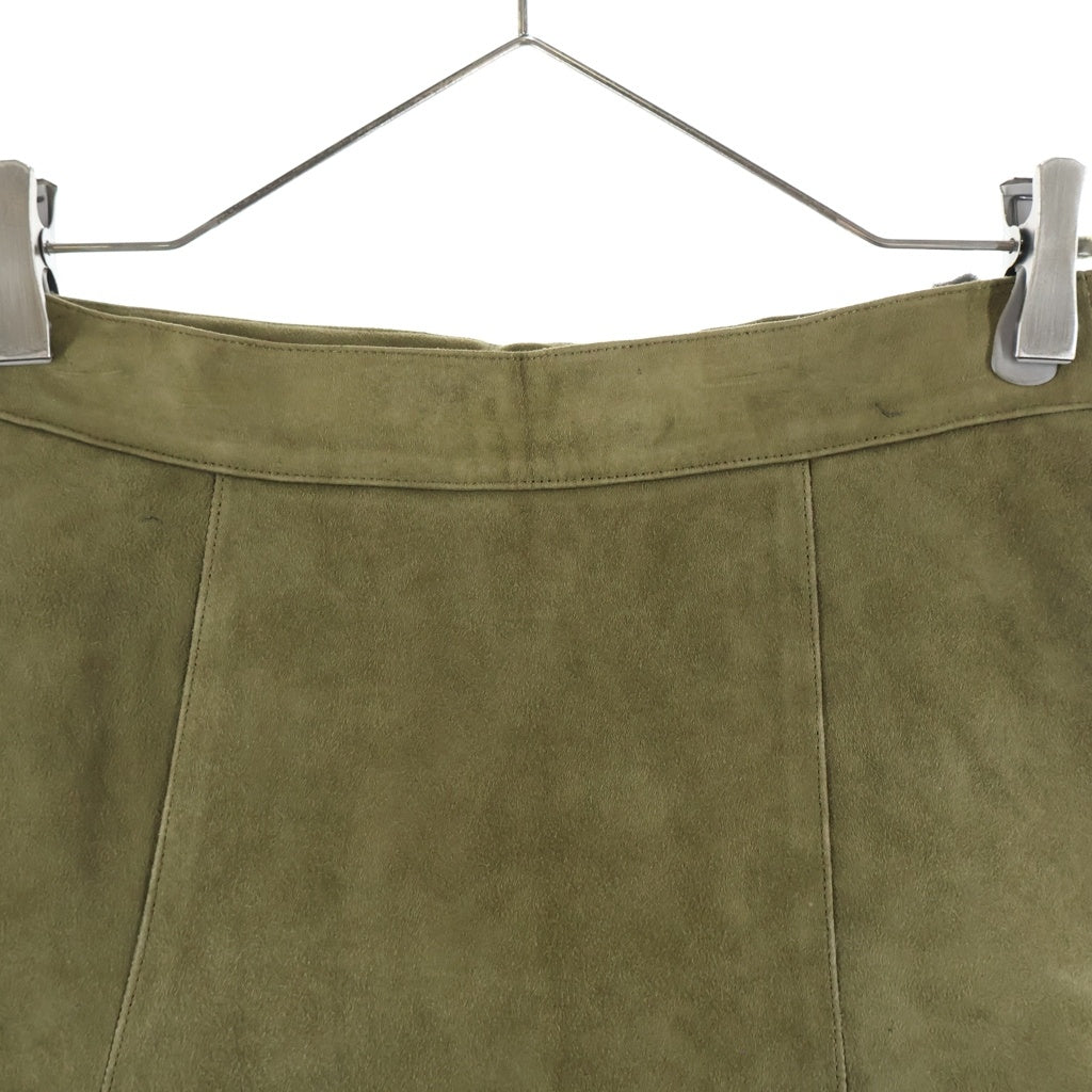 LOEWE(ロエベ) スエードフレア ひざ丈スカート カーキ #42 レディース