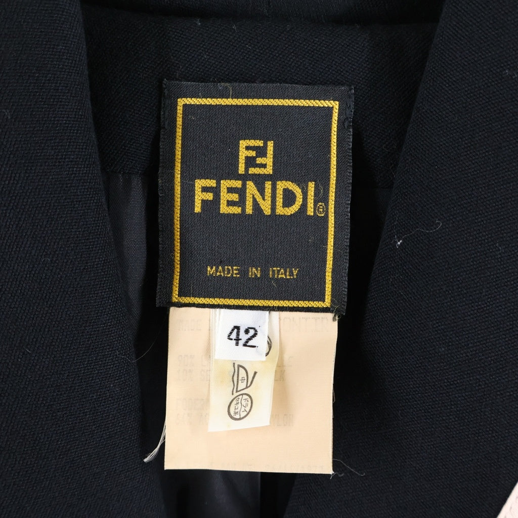 FENDI(フェンディ) パイピングディテールジャケット ライトジャケット ブラック×ピンク レディース