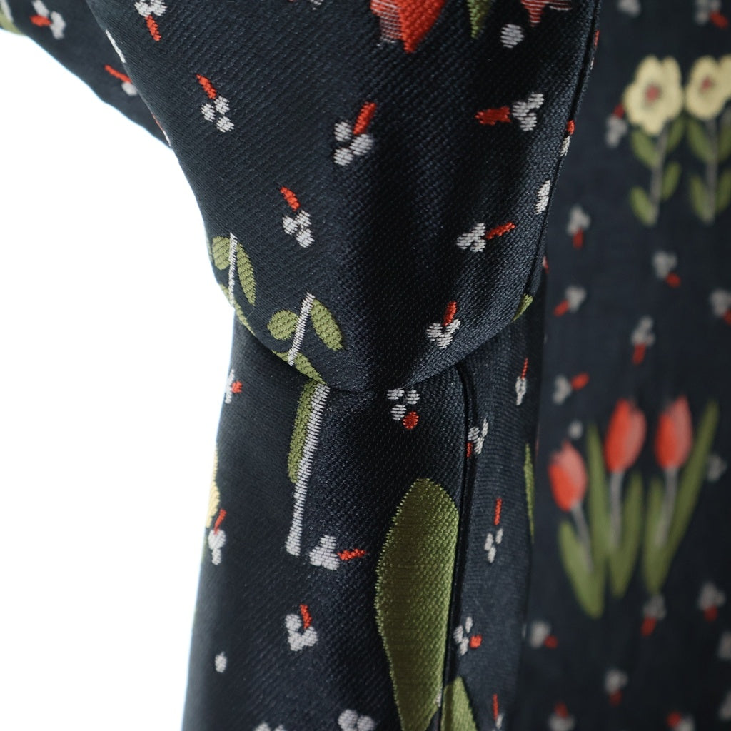 RED VALENTINO(レッド ヴァレンティノ) 花柄刺繍 コート ライトアウター ブラック MR3CA105 レディース